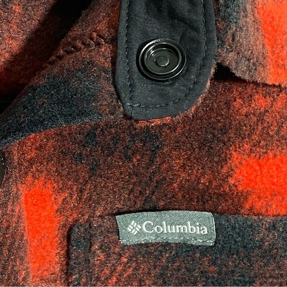 Columbia Mens XL Steens Mountain Printed Fleece Jacket Red Black Plaid Snap NWT - Picture 4 of 15